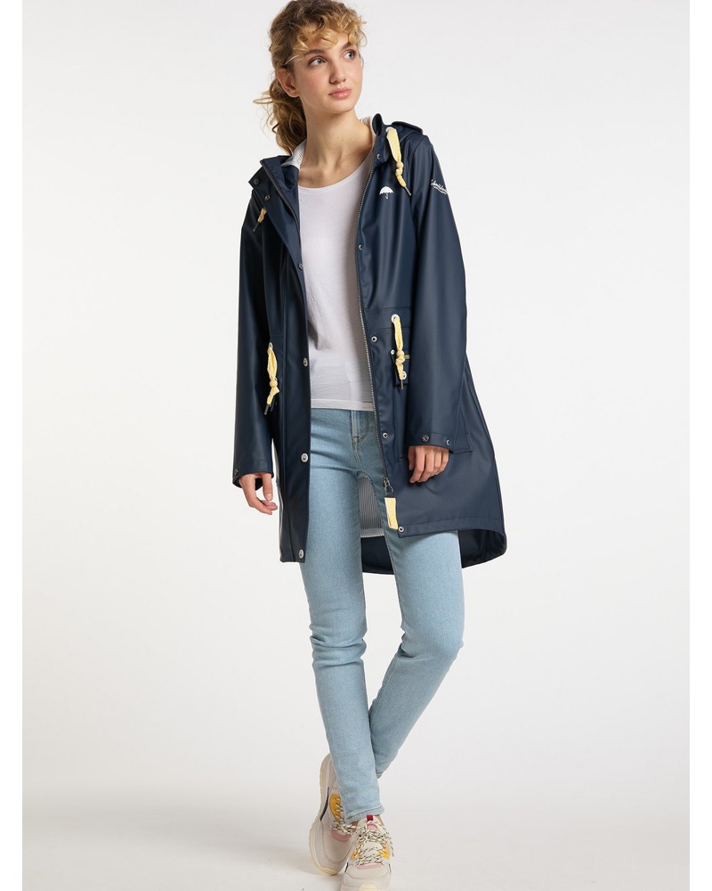 Schmuddelwedda Damen Regenmantel marine