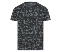 T-Shirt  Baumwolle blau gemustert