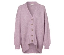 Strickjacke mit Alpaka-Anteil  Grobstrick flieder meliert