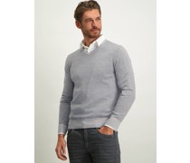 Pullover  Baumwolle grau bedruckt