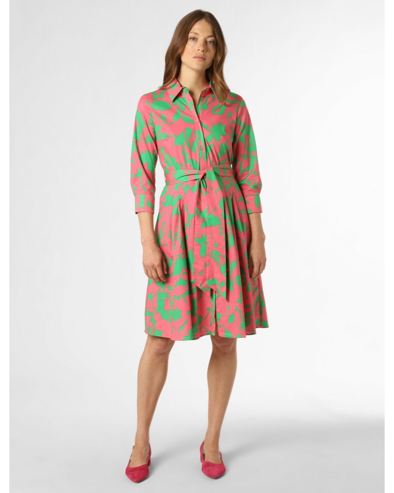 More & More Damen Kleid Baumwolle pink gemustert