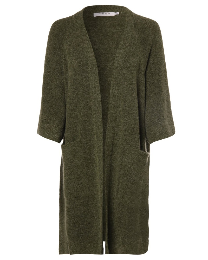 MOSS COPENHAGEN Damen Strickhülle mit Alpaka-Anteil Wolle oliv