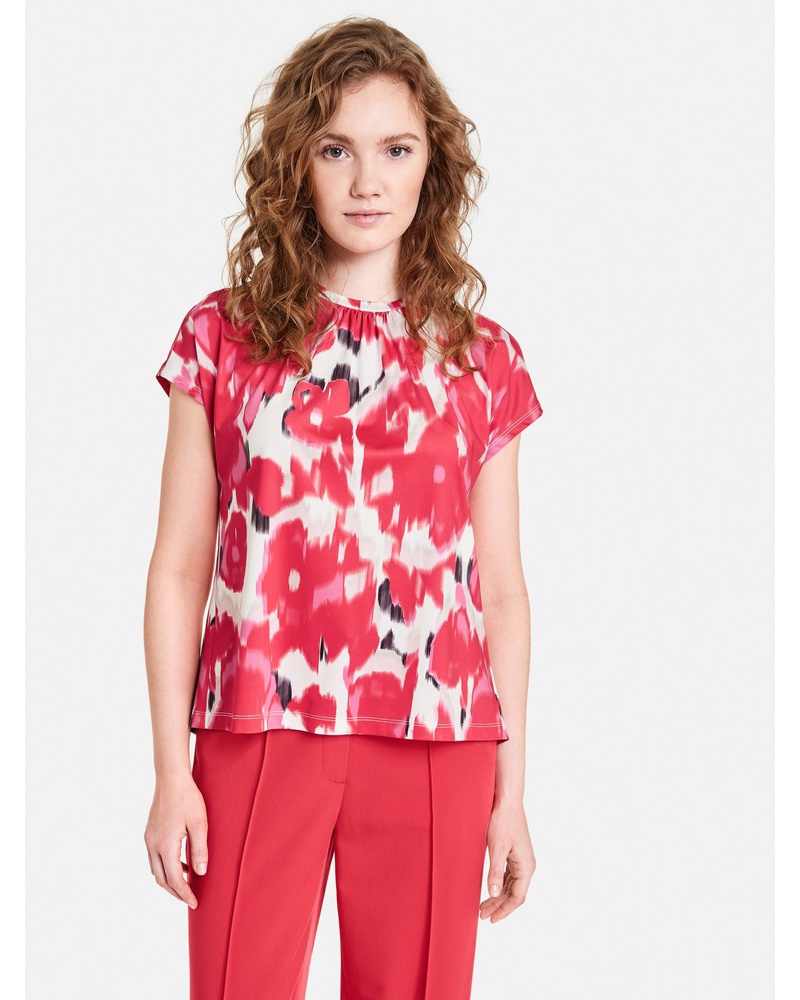Taifun Damen Kurzarmshirt gemustert