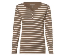 Langamshirt  Baumwolle taupe gestreift