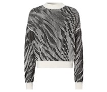 Pullover  Baumwolle ecru gemustert