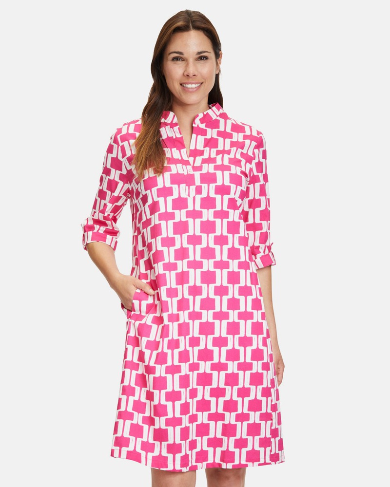 Vera Mont Damen Hemdblusenkleid Baumwolle mehrfarbig gemustert