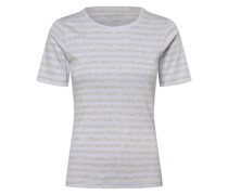 T-Shirt  Baumwolle flieder gestreift