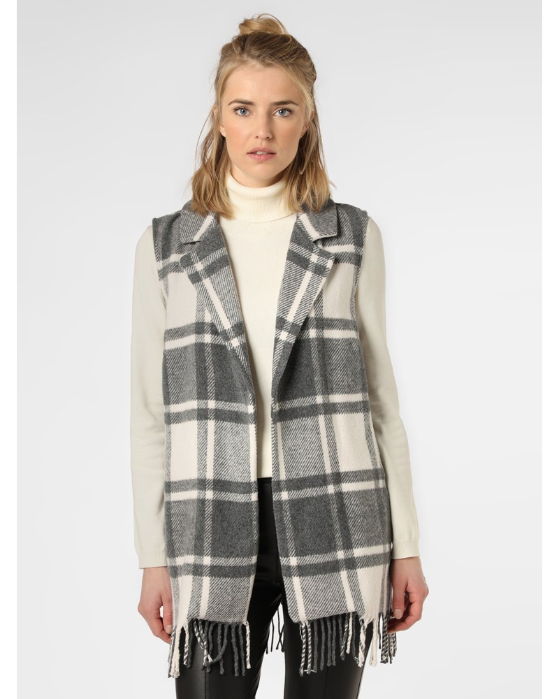 More & More Damen Weste Baumwolle hellgrau kariert More & More Damen Weste Baumwolle hellgrau kariert