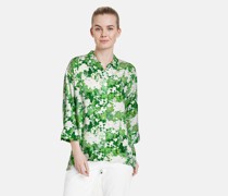 3/4 Arm Bluse  Viskose gras gemustert