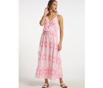 Midikleid mit Batikprint  pink gemustert