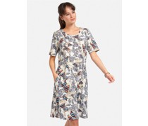 Jerseykleid  Baumwolle beige gemustert