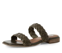 Pantoletten aus Leder  khaki