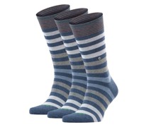 Socken 3er Pack  Baumwolle  gestreift