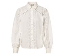 Bluse  Baumwolle ecru gemustert