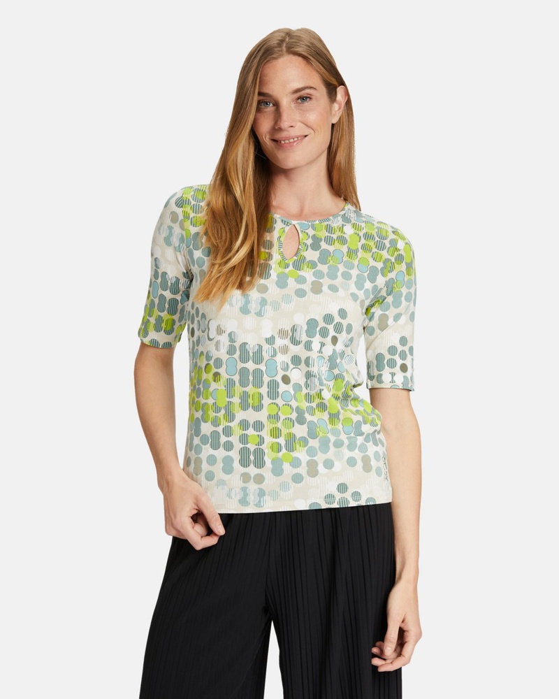 Betty Barclay Damen Casual-Shirt Viskose mehrfarbig gepunktet