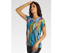 T-Shirt   Baumwolle mehrfarbig gestreift