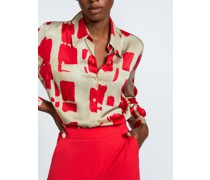 Hemdbluse  Viskose  gemustert
