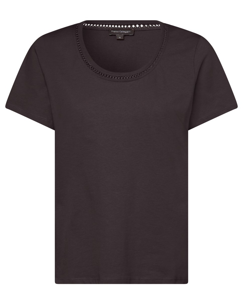 Franco Callegari Damen T-Shirt Baumwolle anthrazit