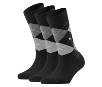 Socken 3er Pack  Baumwolle  kariert