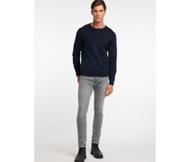 Basic Feinstrickpullover  Schurwolle marine