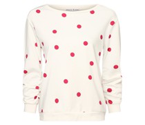 Sweatshirt  Baumwolle ecru gepunktet