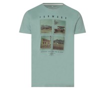 T-Shirt  Baumwolle aqua bedruckt