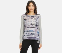 Blusenshirt  Viskose grau gemustert