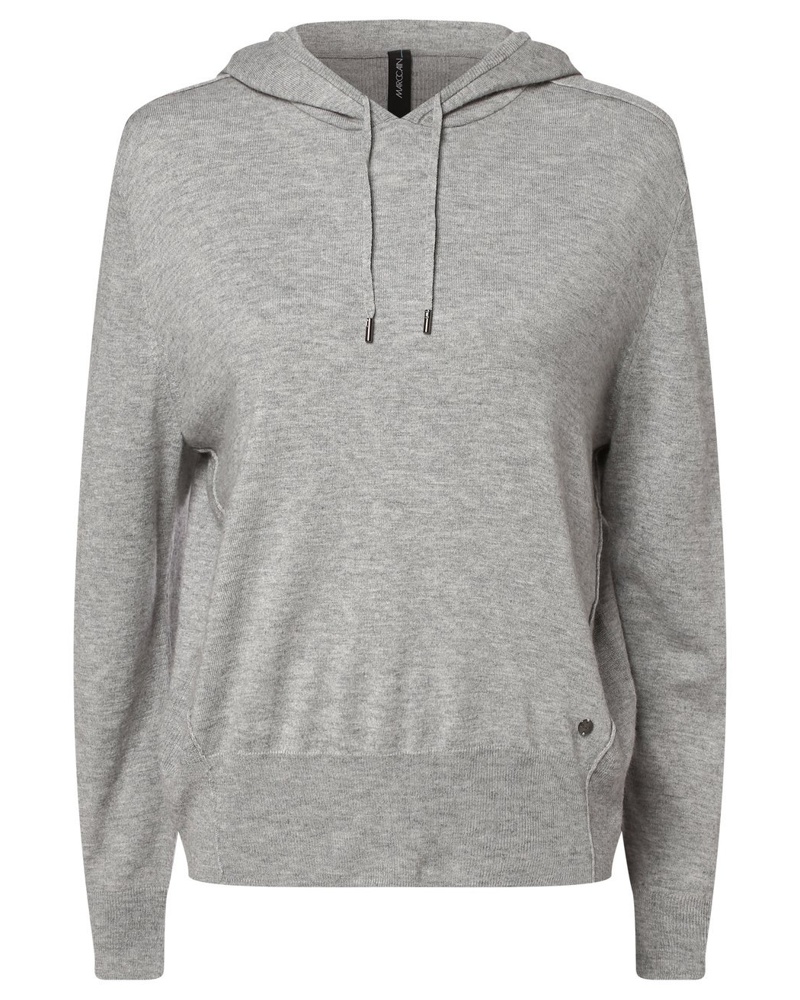 Marc Cain Damen Kapuzenpullover mit Cashmere-Anteil Wolle meliert