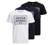 T-Shirt 3er Pack  Baumwolle marine