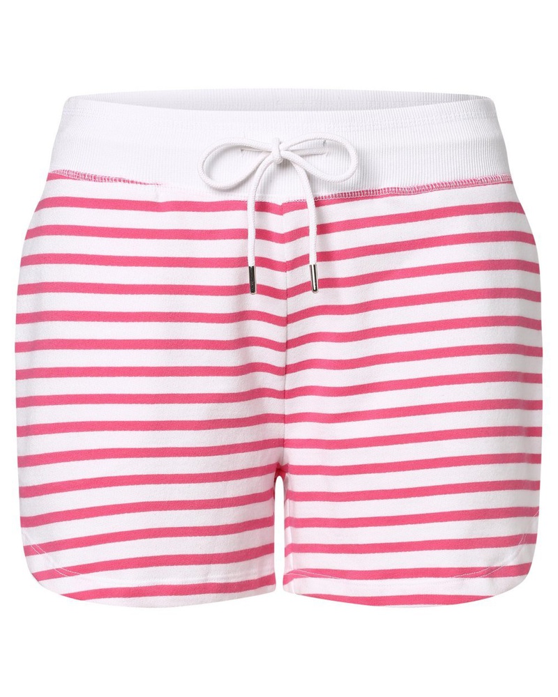 Marie Lund Damen Sweatshorts Baumwolle pink gestreift