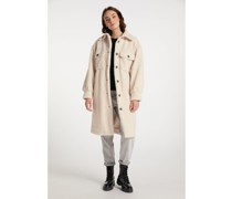 Faux Shearling Mantel  ecru