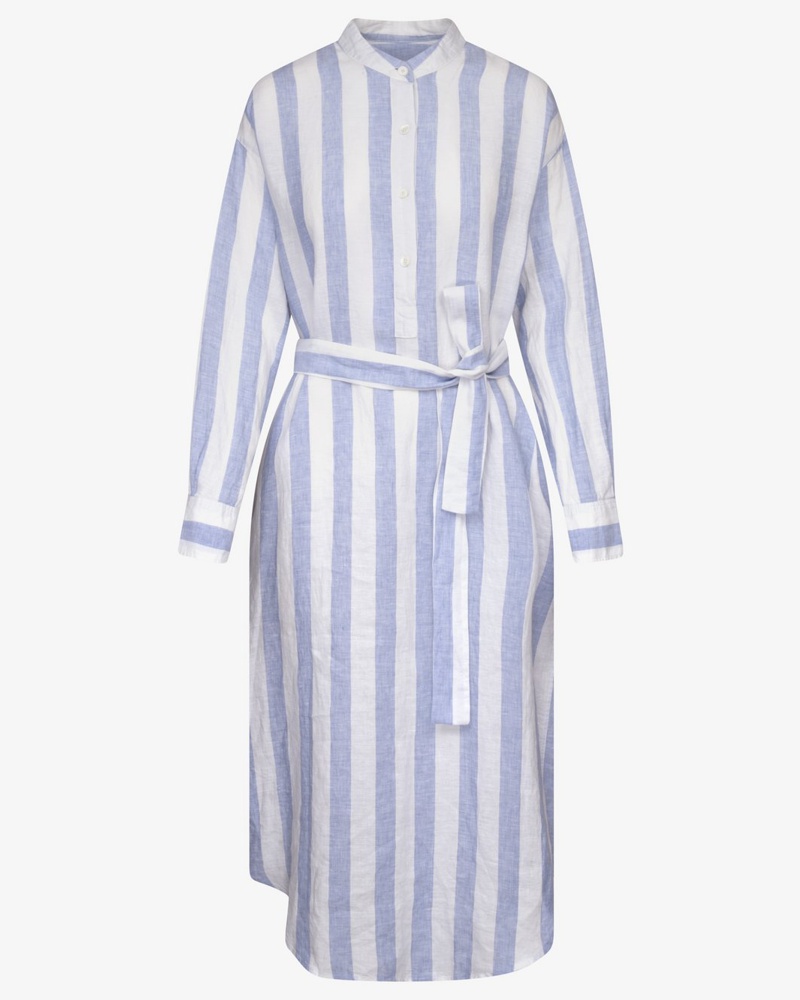 Seidensticker Damen Kleid Leinen gestreift