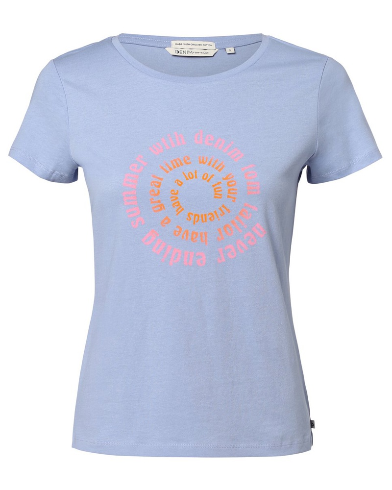 Tom Tailor Damen T-Shirt Baumwolle hell bedruckt
