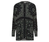 Bluse  Viskose marine gemustert