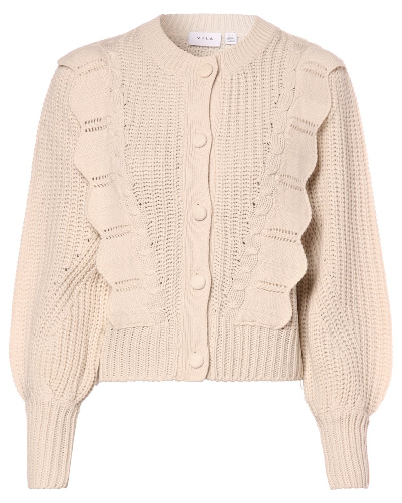 Vila Damen Strickjacke ecru