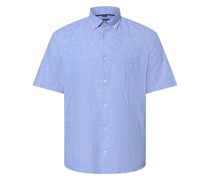 Hemd mit Leinen-Anteil  Modern Fit Baumwolle hell meliert Button-Down