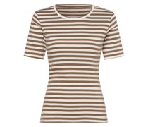 T-Shirt  Jersey taupe gestreift