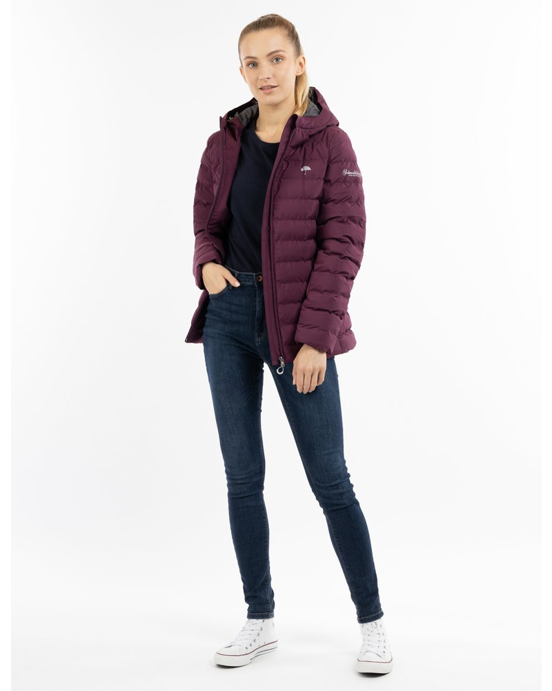 Schmuddelwedda Damen Wattierte Winterjacke aubergine