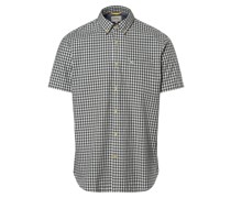 Hemd  Regular Fit Baumwolle anthrazit kariert Button-Down