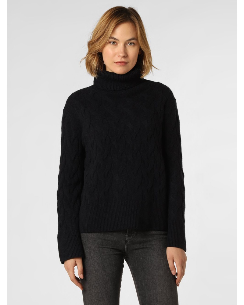 Marie Lund Damen Pullover aus Merinowolle Wolle marine