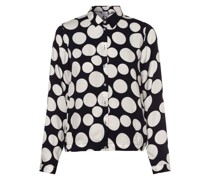 Bluse  Viskose marine gepunktet