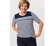 Shirt  Polyamid blau gemustert
