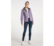 Strickfleecejacke  lila meliert