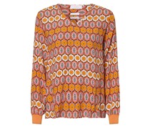 Blusenshirt  Viskose orange gemustert