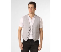 Weste mit Leinen-Anteil  Slim Fit Baumwolle hell gemustert