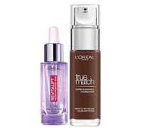 L'Oreal Paris Hyaluronic Acid Filler Serum und True Match Hyaluronic Acid Foundation Duo (verschiedene Farbtöne) - 12N Ebony