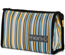 men-ü Stripes Toiletry Bag – Grey/Blue/Yellow