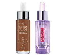 L'Oreal Paris Hyaluronic Acid Revitalift Filler Serum and True Match Tinted Serum Duo (Various Shades) - 8-10 Deep