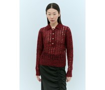 Mohair Lace Polo Sweater
