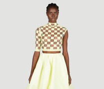 Sportmax Asymmetric Checked Top - Frau Tops Yellow L|Sportmax Asymmetric Checked Top - Frau Tops Yellow M